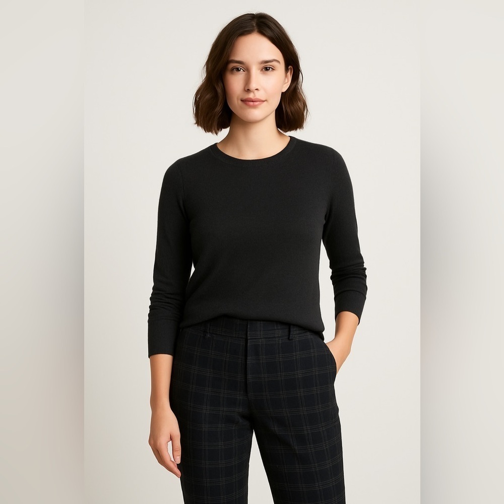 J.Jill Ponte Slim Leg Pants – Black & Gray Plaid (Petite M)